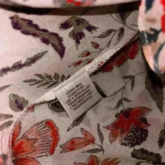 MISA Los Angeles Olga floral chiffon blouse with tasseled tie - Picture 6 of 6